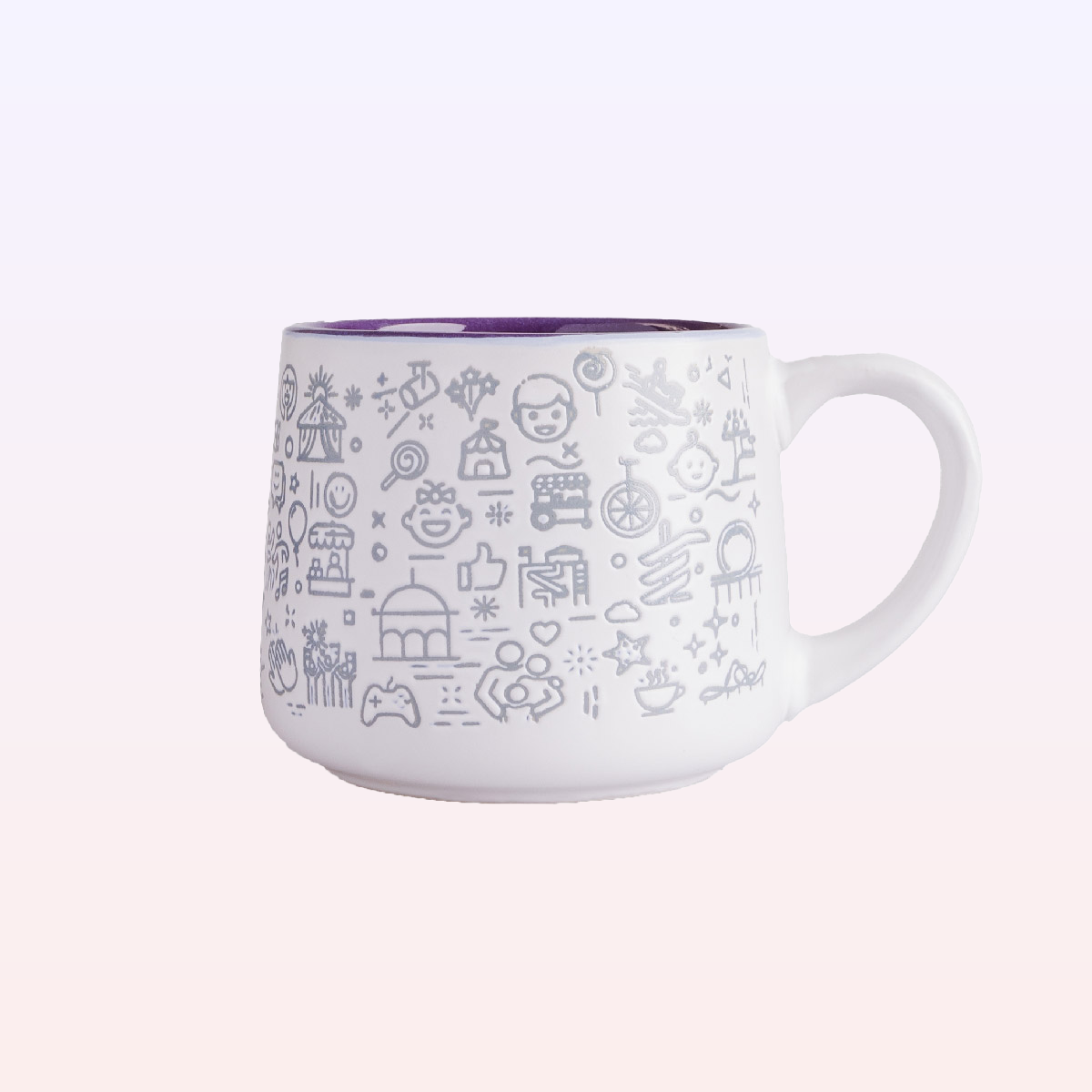 The Land of Legends Patterned Ceramic Mug - Purple