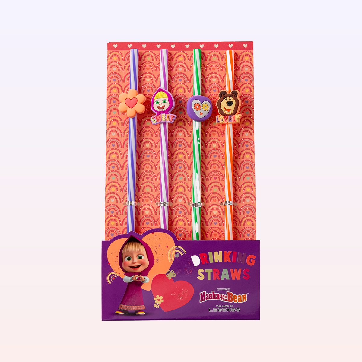 Set of 4 Striped Straws - Masha and The Bear